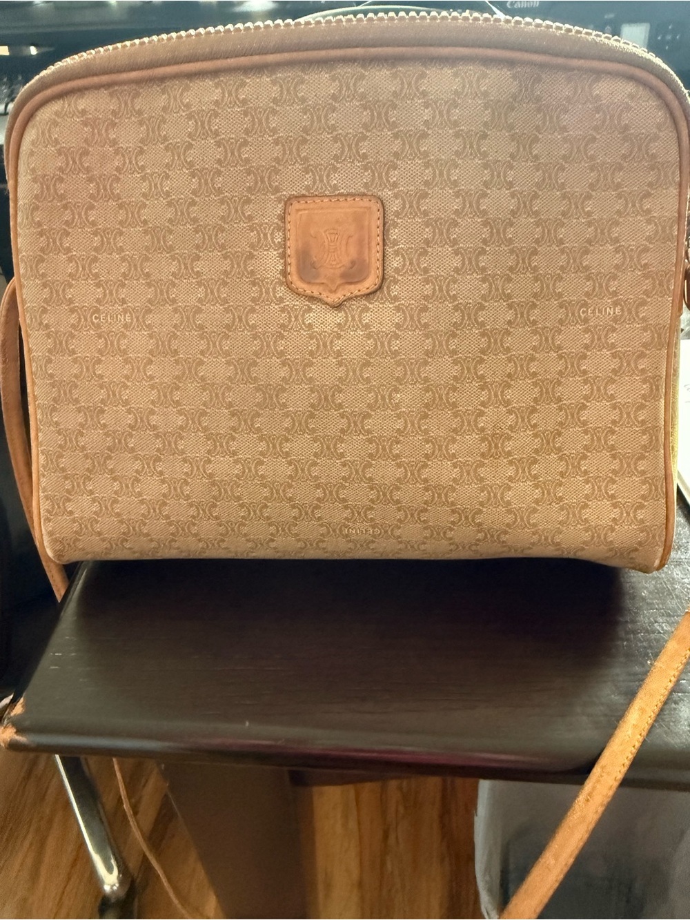 Celine Tan Triomphe Canvas Shoulder Bag